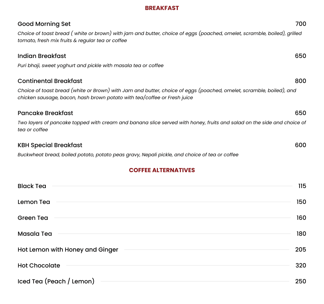 menu